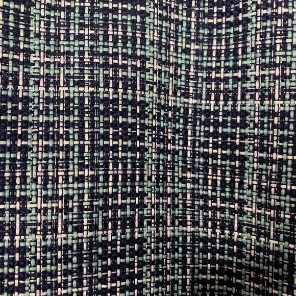 Tahari Woven Skirt NWT Size 6 Navy Cabana Multi-Color Kick Pleat Zip Back - Picture 4 of 11